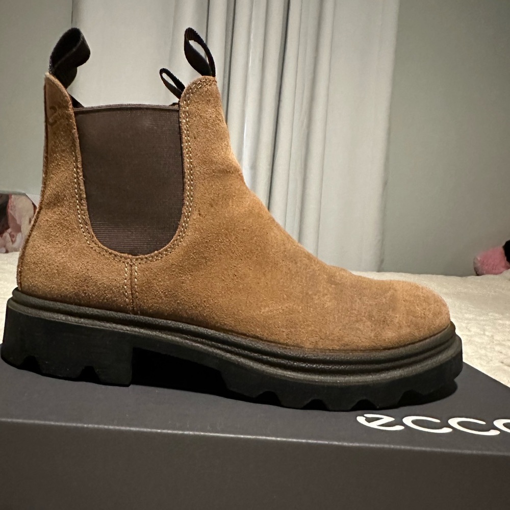 ECCO Womens Grainer Cocoa Brown Suede Chelsea Boots